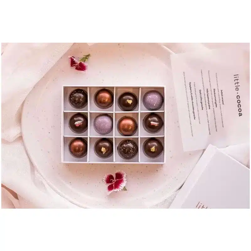 pralines 12piece1 - Signature Chocolate Gift Box 12 Pralines - Little Cocoa