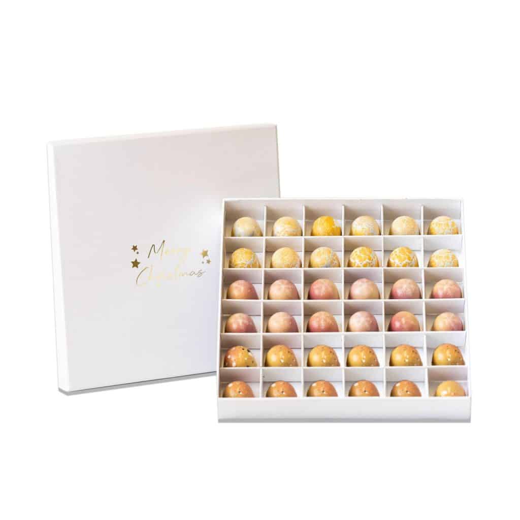 Bright Fruity 32 piece chocolate pralines - Christmas Corporate Gifts - Little Cocoa