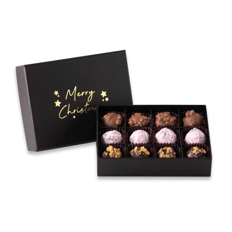 Merry Boozy 12 piece chocolate truffles - Christmas Corporate Gifts - Little Cocoa