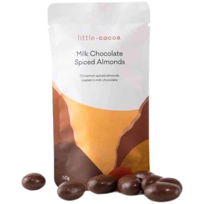 Milk Chocolate Almonds - Milk Chocolate Spiced Almonds | 50g - Little Cocoa