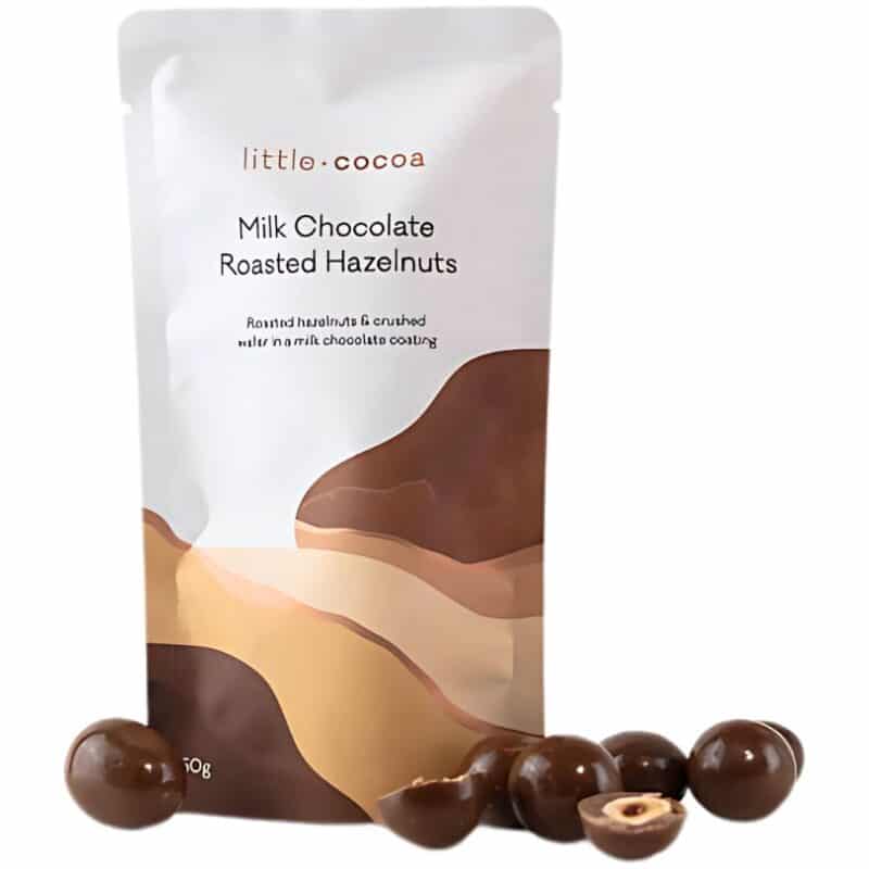 Milk Chocolate Hazelnuts - Milk Chocolate Roasted Hazelnuts | 50g - Little Cocoa