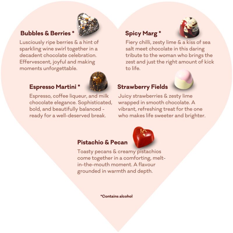 16-Piece Mother's Day Chocolate Pralines Heart Box - Image 5