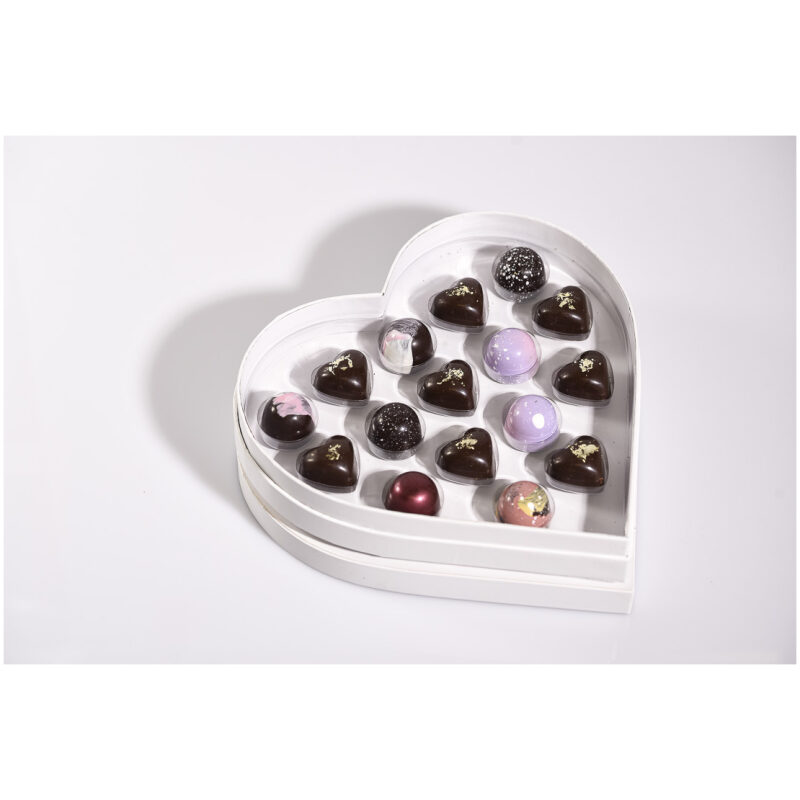 Heart Chocolate Gift Box - 16 Pralines - Image 2